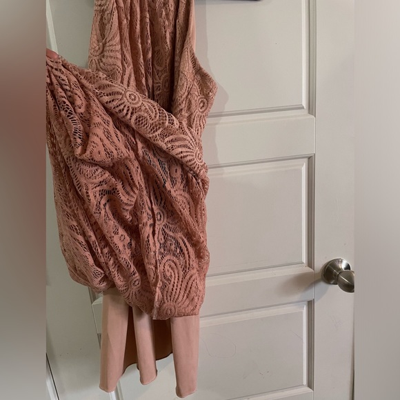 Sweet Storm Women Lace Nut Pink Maxi Dress Large Blouson Sleeveless Size M - Picture 3 of 11